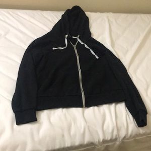 H&M basic black woman’s zip up hoodie size L